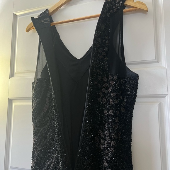 AllSaints Shia hand embellished, mixed metal and animal print mini dress size 10 - Picture 10 of 14